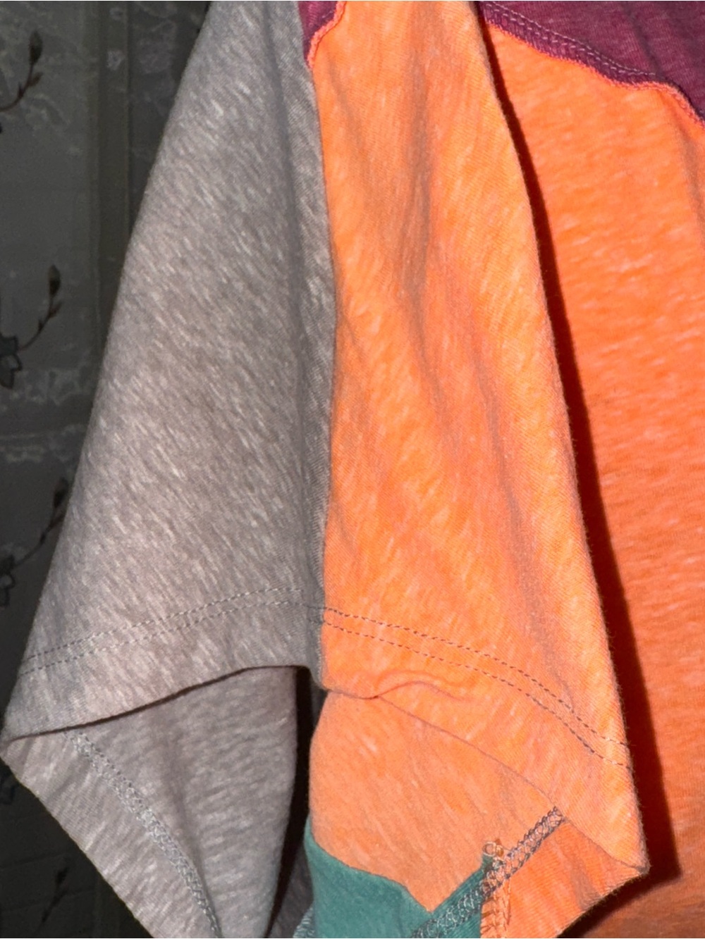 NWT BiBi Color-block Short Sleeve Tee - Pink, Peach & Teal. Size S very roomy! - Picture 4 of 7